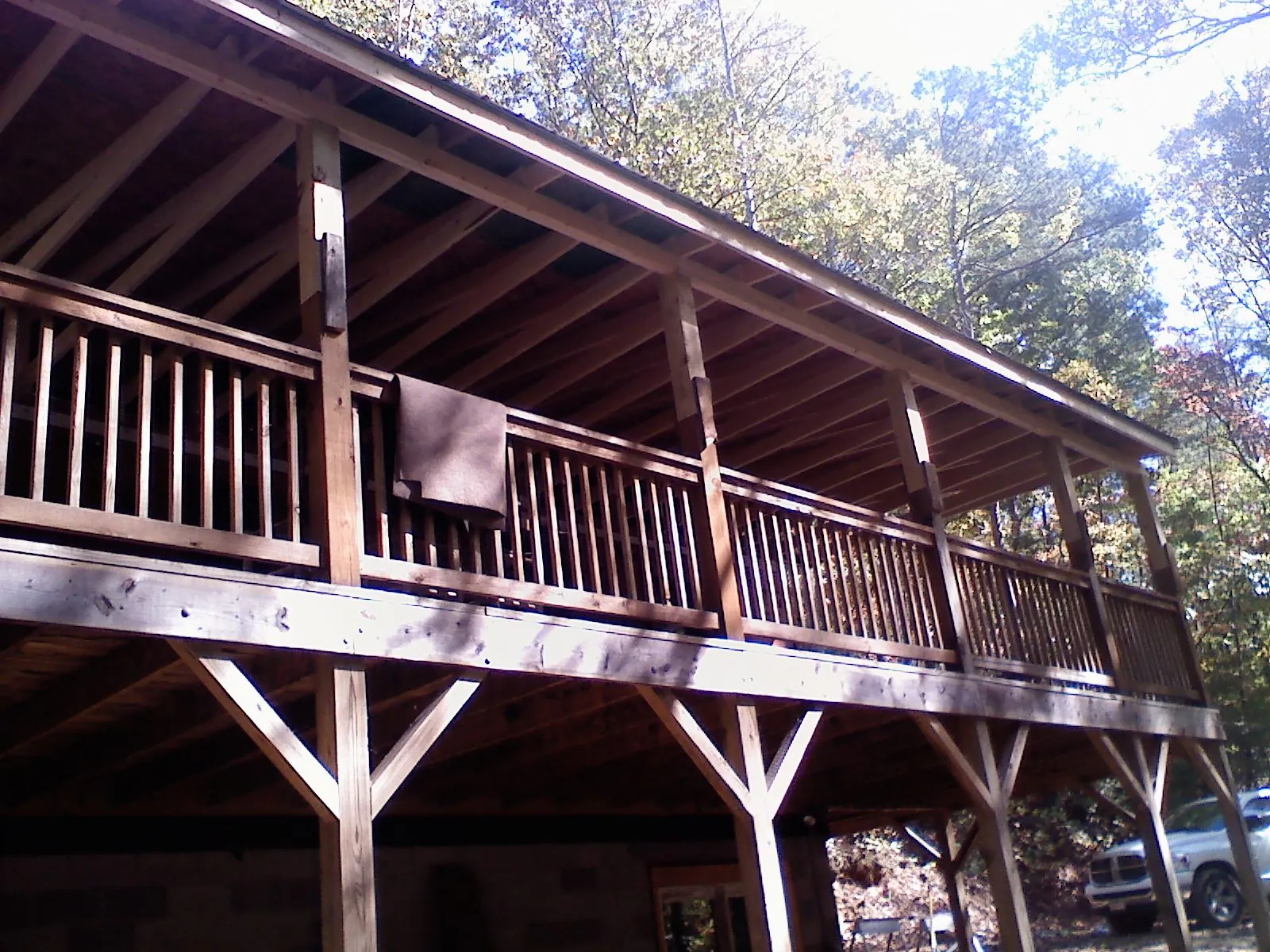 Timber framing under a new elevated porch and deck — Roof Leak Repair in Earleville by Roofing Brothers